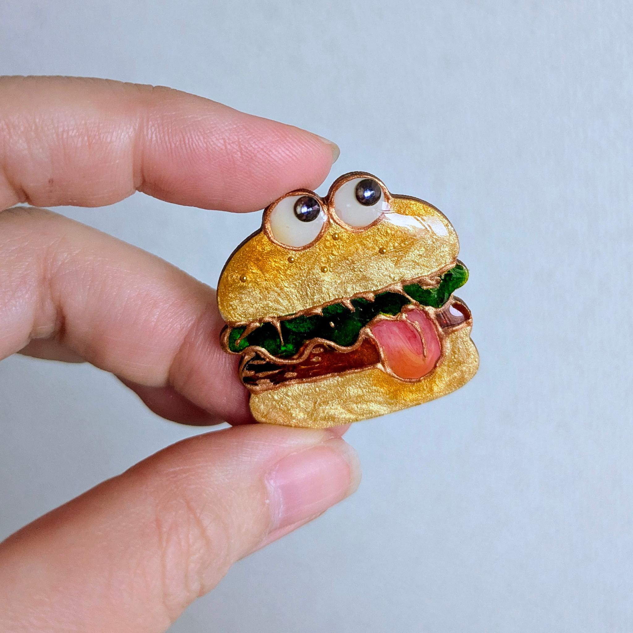 ハンバーガーモンスターのブローチ | 3枚目