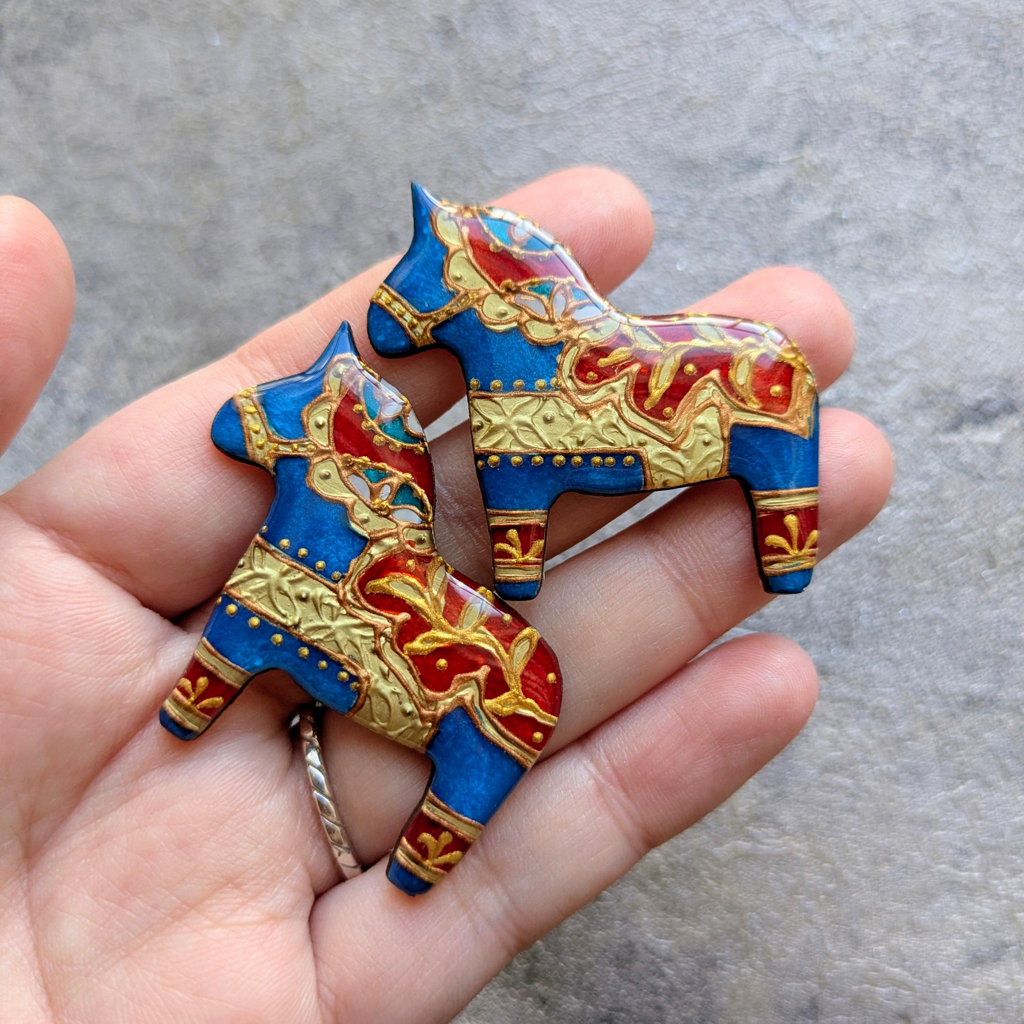 うまのブローチ（青） | 2枚目