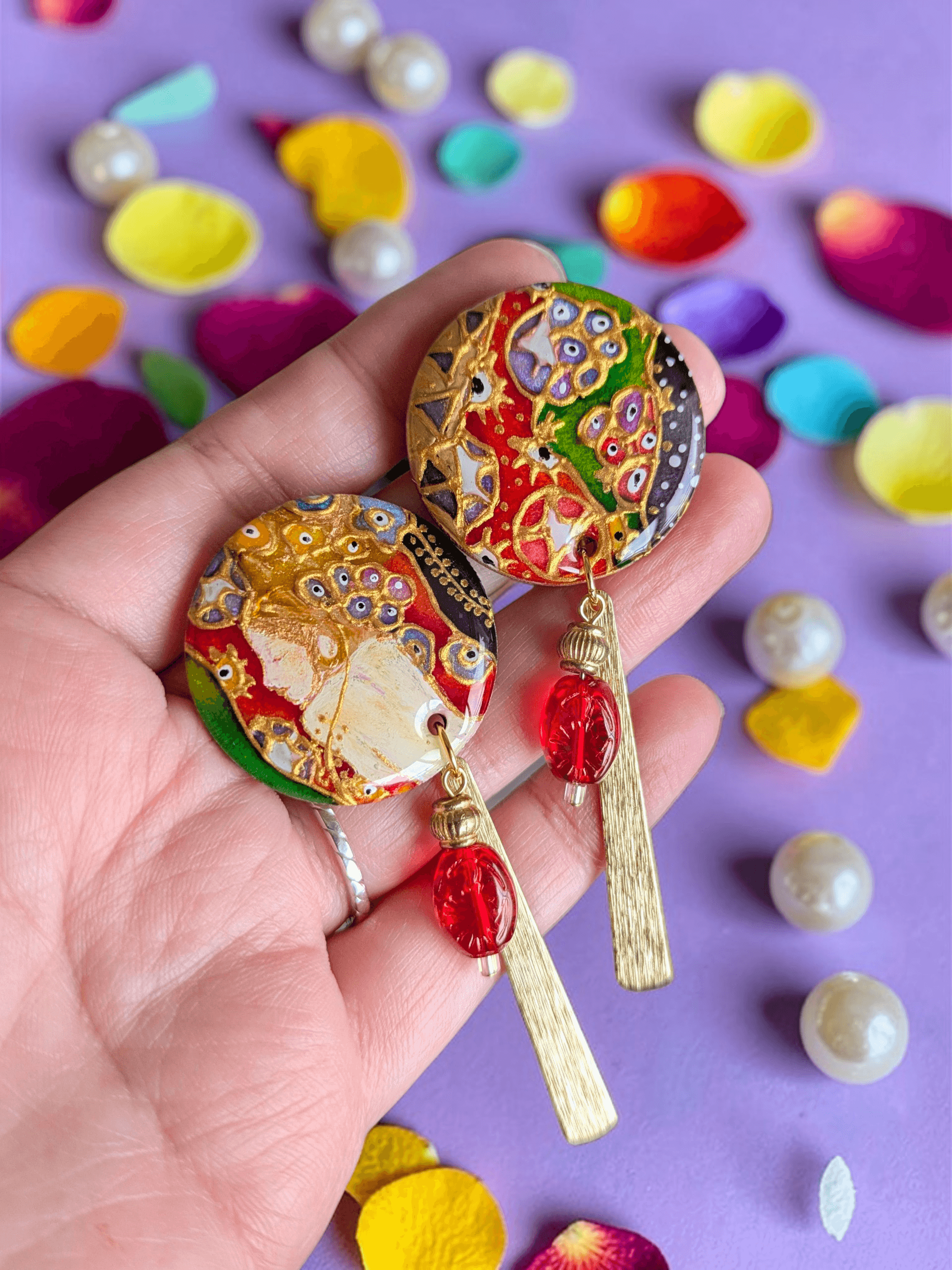 絵画の耳飾り　ピアス/イヤリング【クリムト】