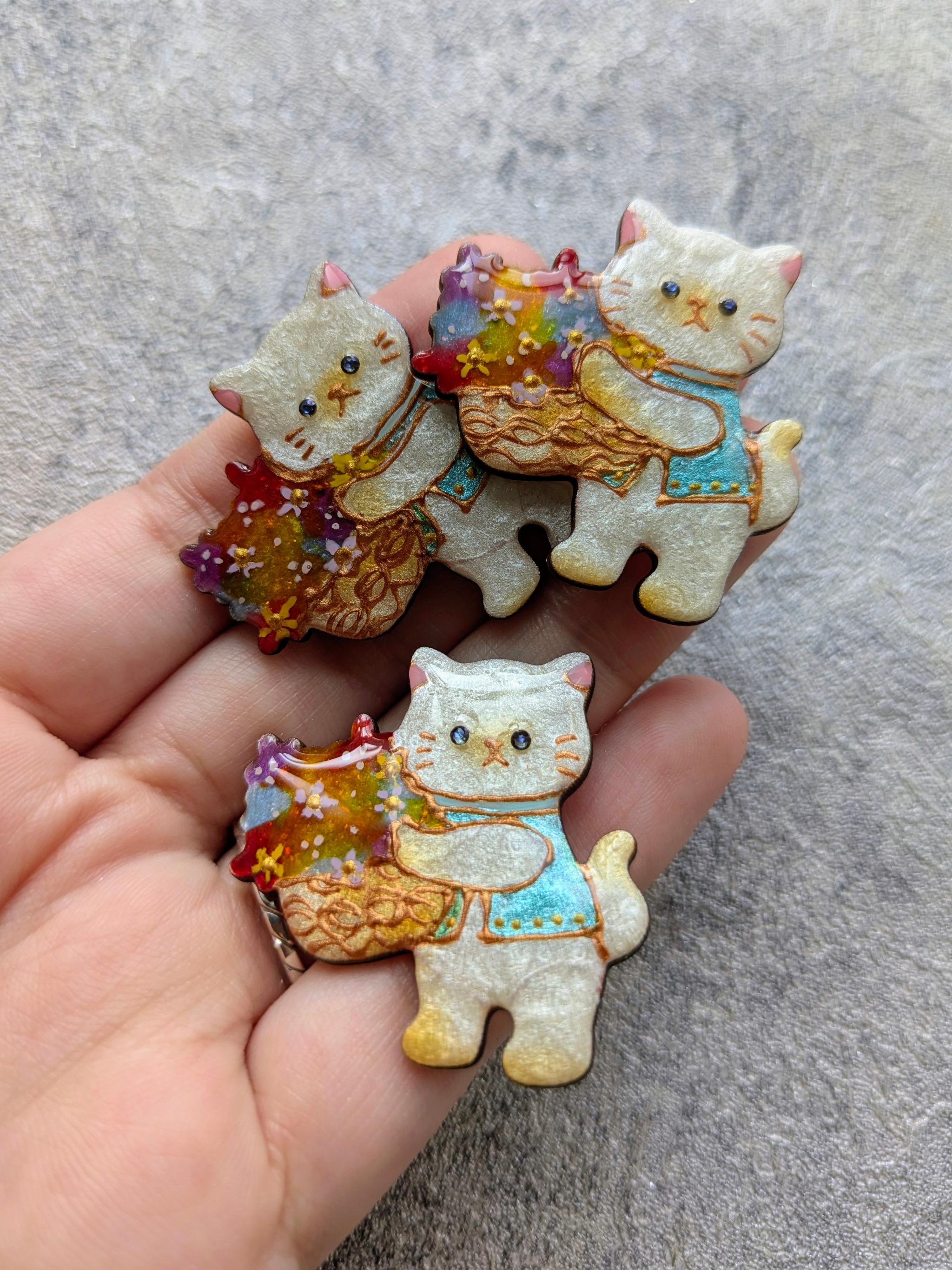 お花屋さんの猫ブローチ | 3枚目